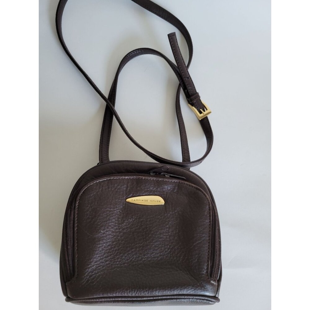 Vintage Carriage House Brown Leather Small Crossbody shoulder bag Buttery Soft